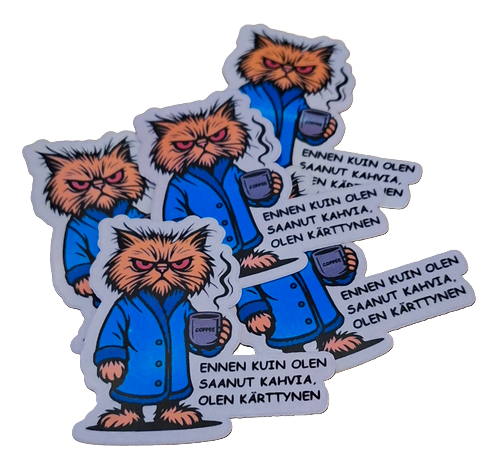 Ennen kuin olen saanut kahvia, olen kärttynen – WP Vinyl tarra