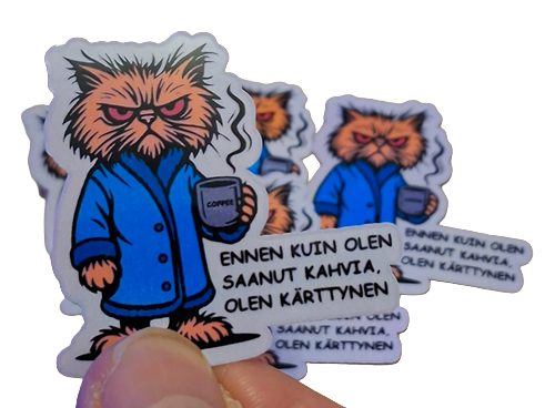 Ennen kuin olen saanut kahvia, olen kärttynen – WP Vinyl tarra